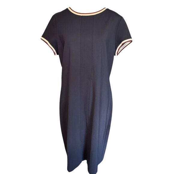 Brooks Brothers Women's Sheath Dress Size 14 Midi Short Sleeve Red White Blue - Picture 1 of 11